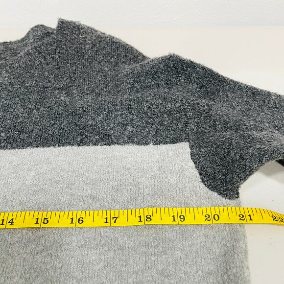 LOFT Gray Color Block Scoop Neck Long Sleeve Pullover Sweater S - Picture 7 of 10